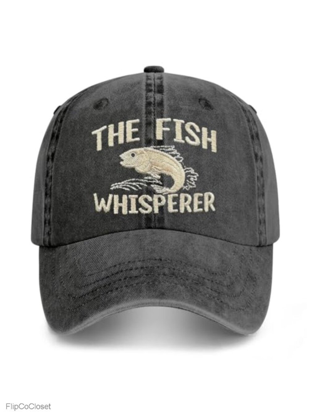 The Fish Whisperer Embroidery Washed Cotton Baseball Cap
